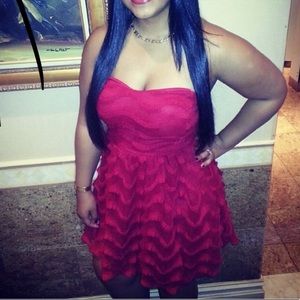 Red Knee Length Dress